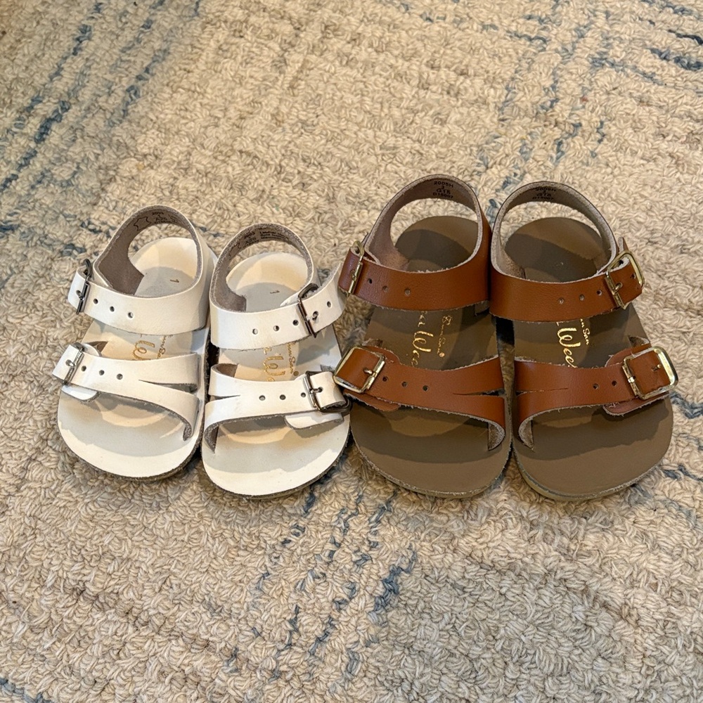 Stylish Brown and White Kids Sandals